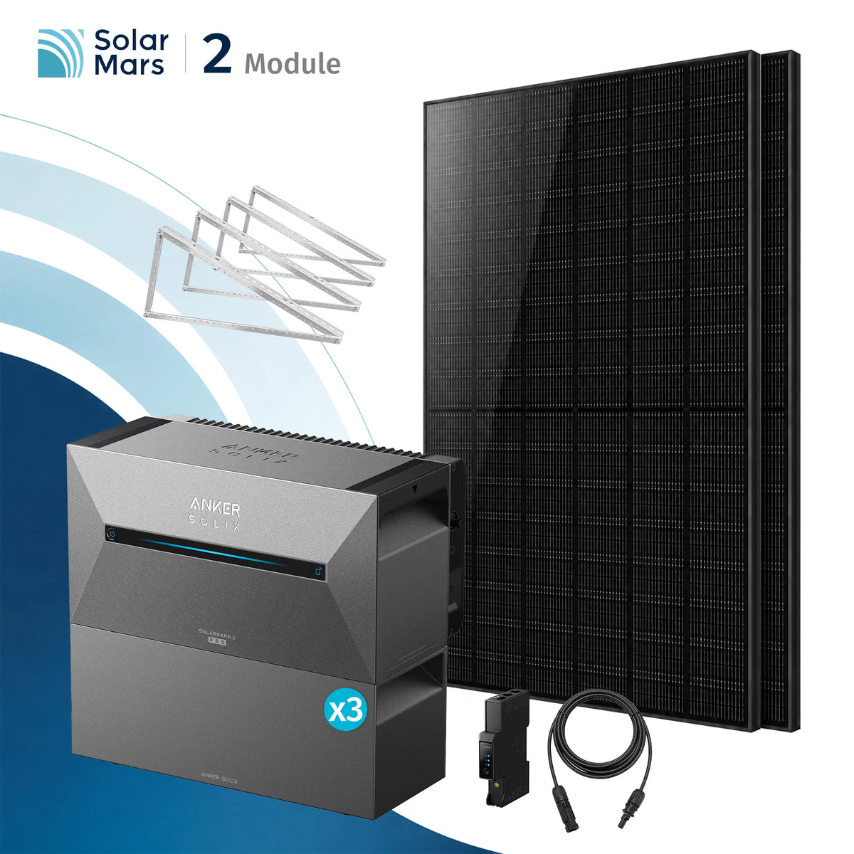 Anker SOLIX Solarbank 2 E1600 Pro Balkonkraftwerk Speicher mit 500Wp Solarmodul Set