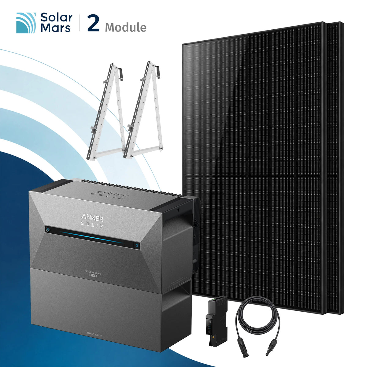 Anker SOLIX Solarbank 2 E1600 Pro Balkonkraftwerk Speicher mit 500Wp Solarmodul Set