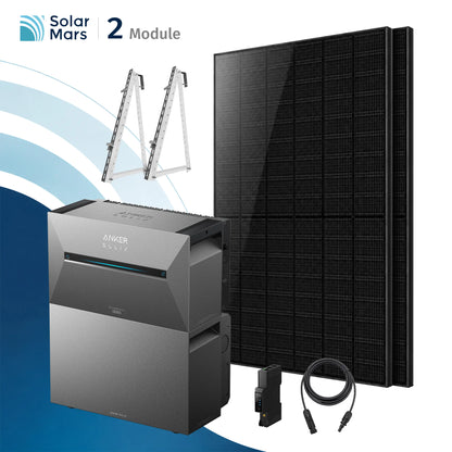 Anker SOLIX Solarbank 3 E2700 Pro Balkonkraftwerk Speicher mit 500Wp Solarmodul und MC4 Solarkabel Set