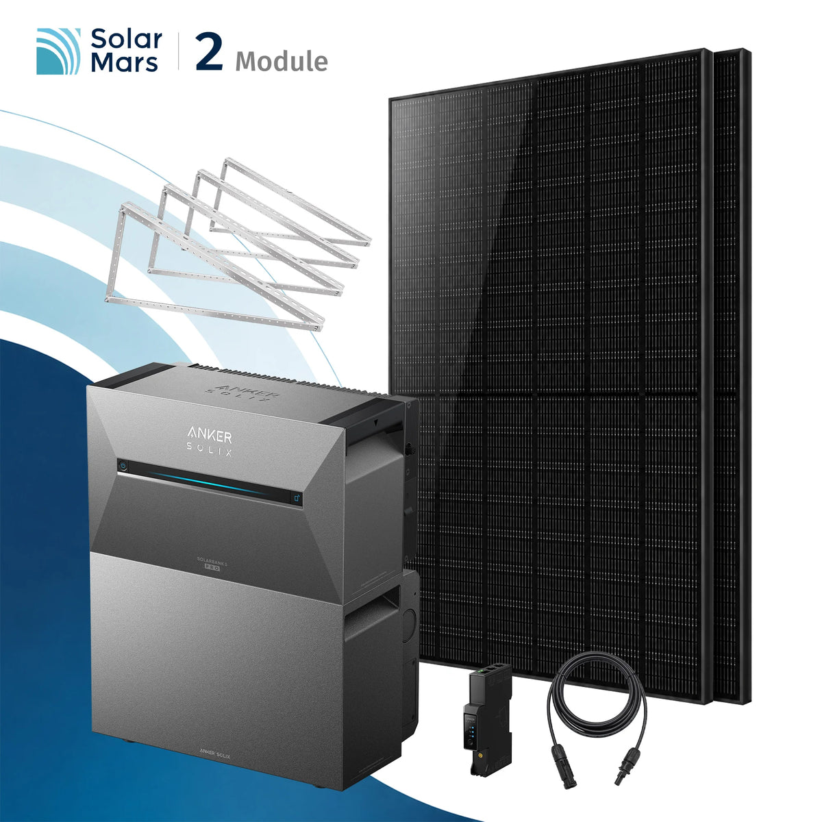 Anker SOLIX Solarbank 3 E2700 Pro Balkonkraftwerk Speicher mit 500Wp Solarmodul und MC4 Solarkabel Set