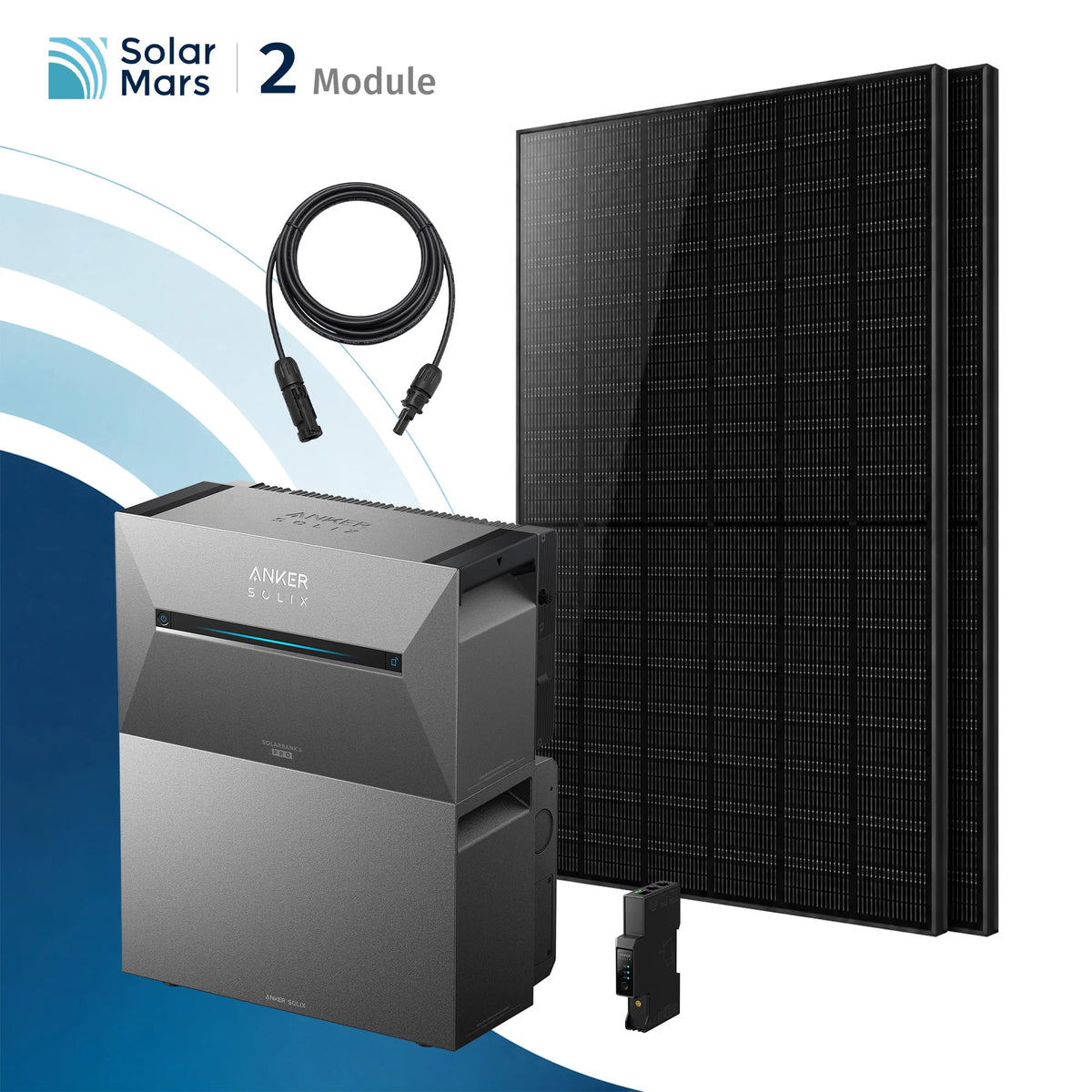 Anker SOLIX Solarbank 3 E2700 Pro Balkonkraftwerk Speicher mit 500Wp Solarmodul und MC4 Solarkabel Set