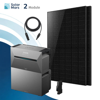 Anker SOLIX Solarbank 3 E2700 Pro Balkonkraftwerk Speicher mit 500Wp Solarmodul und MC4 Solarkabel Set