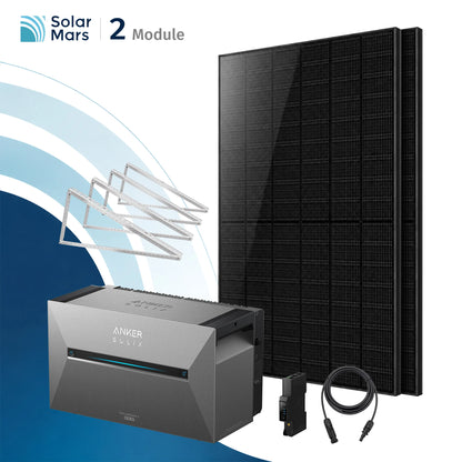 Anker SOLIX Solarbank 3 E2700 Pro Balkonkraftwerk Speicher mit 500Wp Solarmodul und MC4 Solarkabel Set