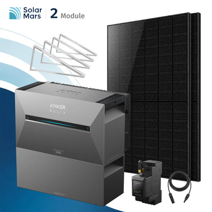 Anker SOLIX Solarbank 3 E2700 Pro Balkonkraftwerk Speicher mit 500Wp Solarmodul und MC4 Solarkabel Set