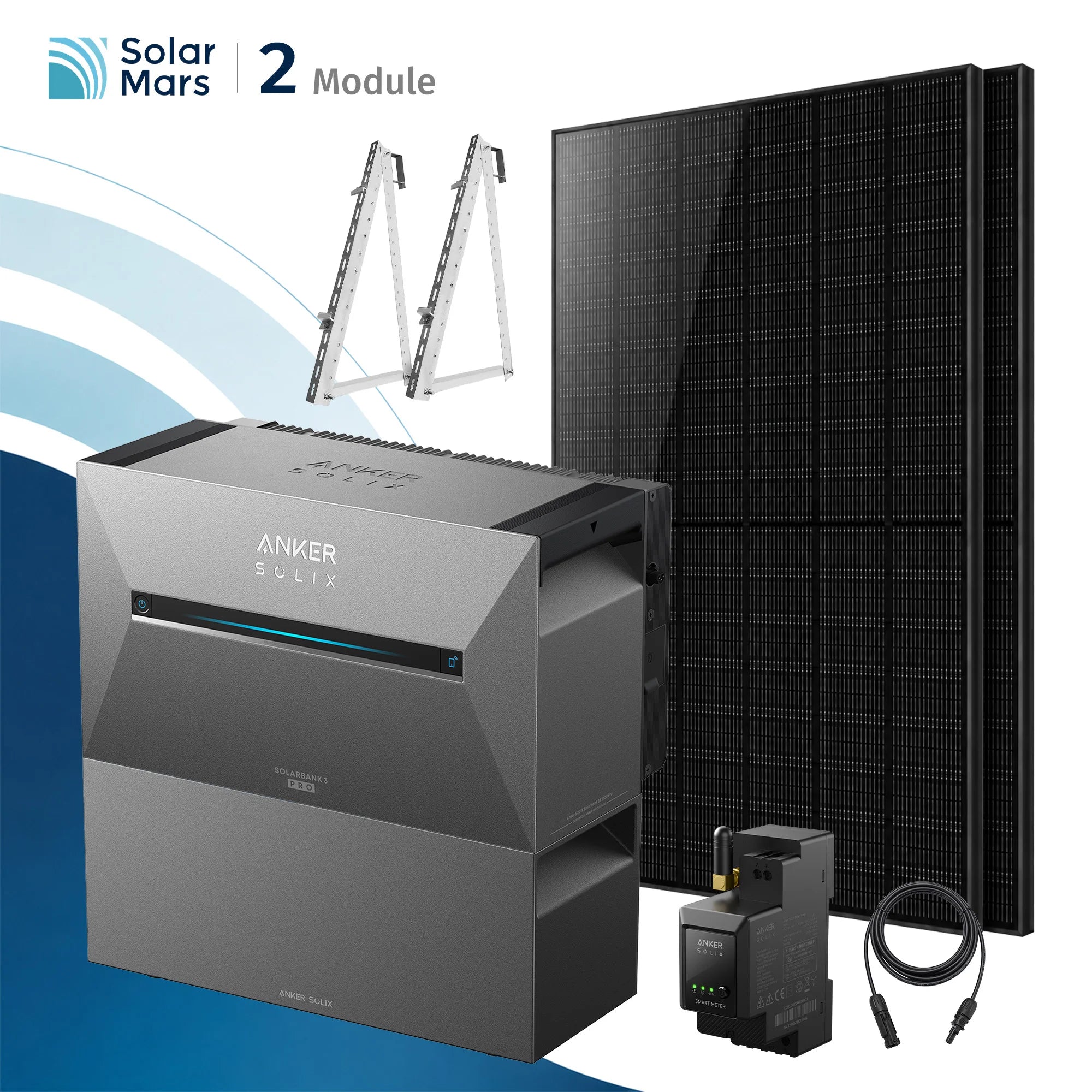 Anker SOLIX Solarbank 3 E2700 Pro Balkonkraftwerk Speicher mit 500Wp Solarmodul und MC4 Solarkabel Set