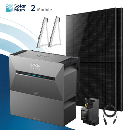 Anker SOLIX Solarbank 3 E2700 Pro Balkonkraftwerk Speicher mit 500Wp Solarmodul und MC4 Solarkabel Set