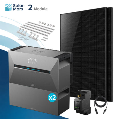 Anker SOLIX Solarbank 3 E2700 Pro Balkonkraftwerk Speicher mit 500Wp Solarmodul und MC4 Solarkabel Set