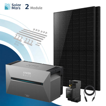 Anker SOLIX Solarbank 3 E2700 Pro Balkonkraftwerk Speicher mit 500Wp Solarmodul und MC4 Solarkabel Set