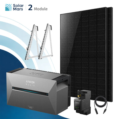 Anker SOLIX Solarbank 3 E2700 Pro Balkonkraftwerk Speicher mit 500Wp Solarmodul und MC4 Solarkabel Set