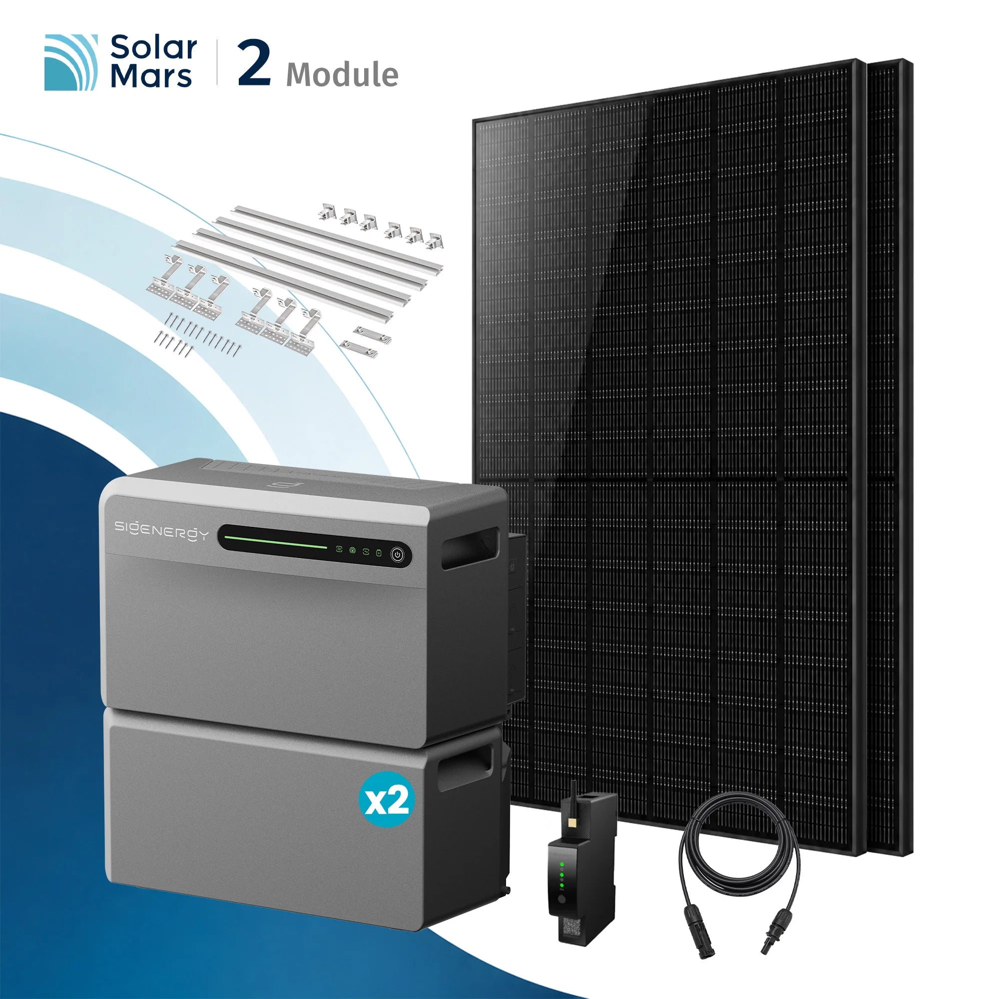 Sigenergy SigenMate 2700 Ultra Balkonkraftwerk Speicher Set mit 2 Solarmodulen und Zubehör