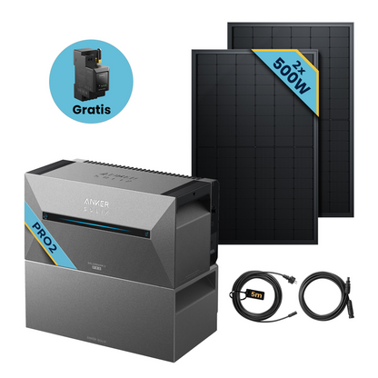 Solarbank 2 E1600 Pro mit 500Wp Bifaziales Solarmodul Set