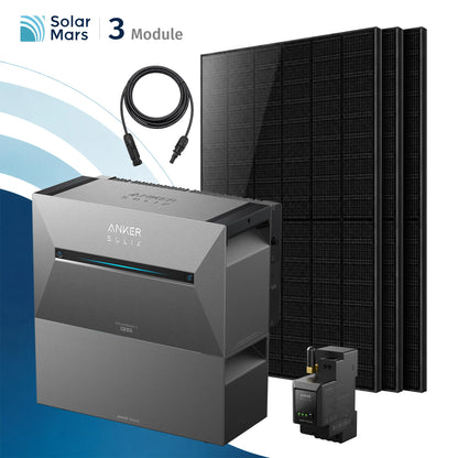 Anker SOLIX Solarbank 3 E2700 Pro Balkonkraftwerk Speicher mit 500Wp Solarmodul und MC4 Solarkabel Set