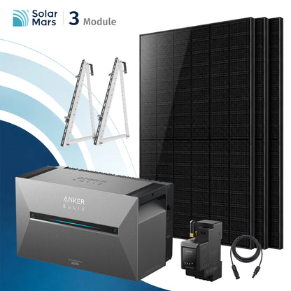 Anker SOLIX Solarbank 3 E2700 Pro Balkonkraftwerk Speicher mit 500Wp Solarmodul und MC4 Solarkabel Set
