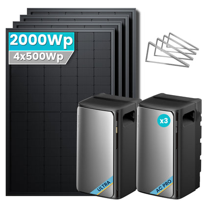 EcoFlow Stream Ultra Balkonkraftwerk Speicher mit 500Wp Solarmodul Set