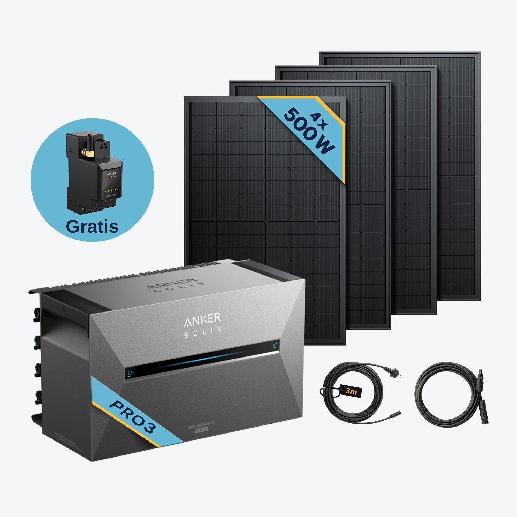 2000W Balkonkraftwerk mit Speicher Anker SOLIX Solarbank 3 PRO