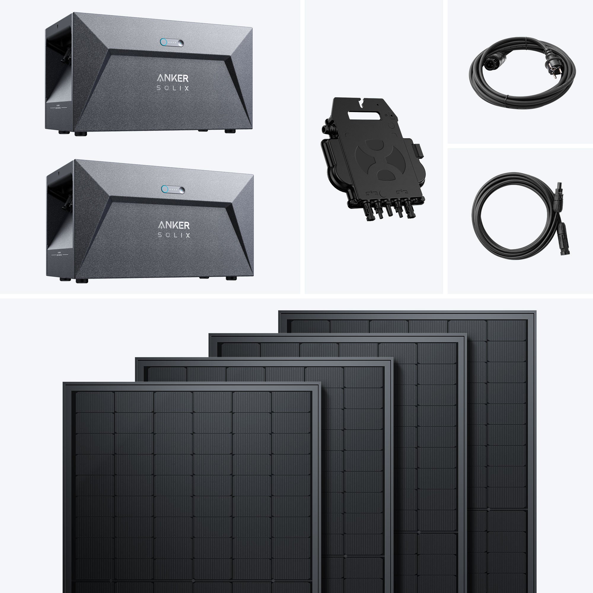 SolarMars Balkonkraftwerk 2000watt mit Speicher AnkerSolix Solarbank E1600x2 mit APsystems