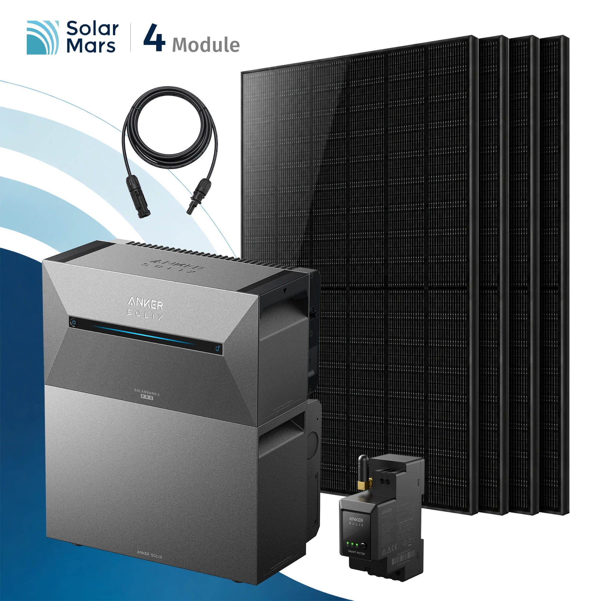 Balkonkraftwerk 2000 Watt mit Speicher Anker SOLIX Solarbank 2 E1600 Pro Komplettsystem mit BP5000x1 Erweiterungsakku Set