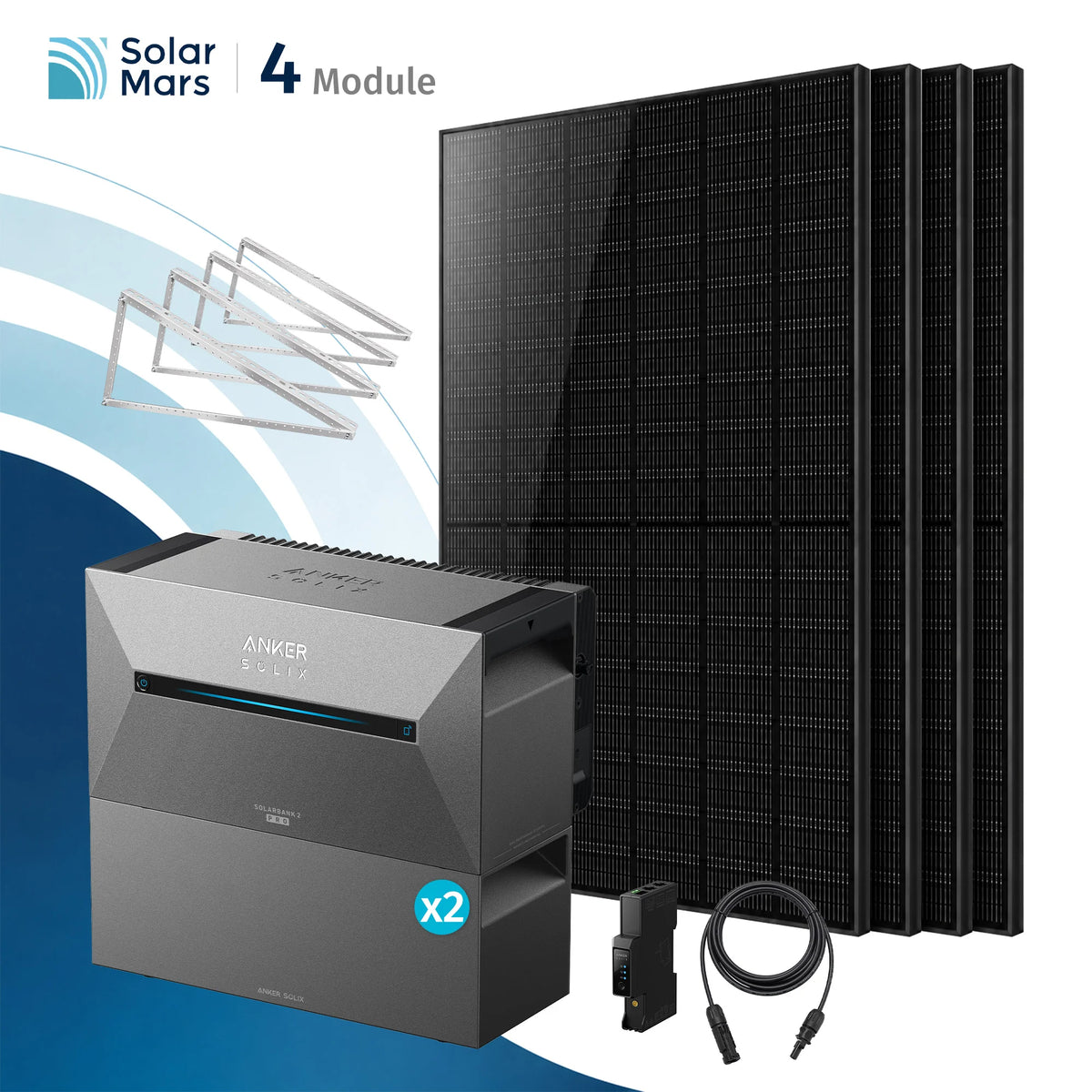 Anker SOLIX Solarbank 2 E1600 Pro Balkonkraftwerk Speicher mit 500Wp Solarmodul Set