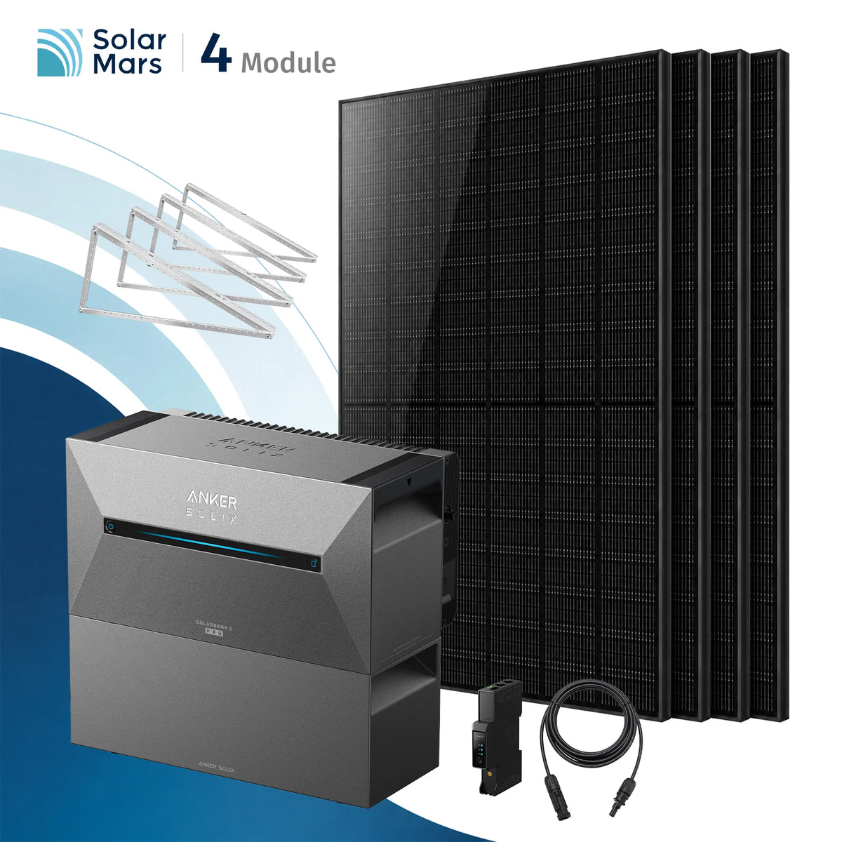 Anker SOLIX Solarbank 2 E1600 Pro Balkonkraftwerk Speicher mit 500Wp Solarmodul Set