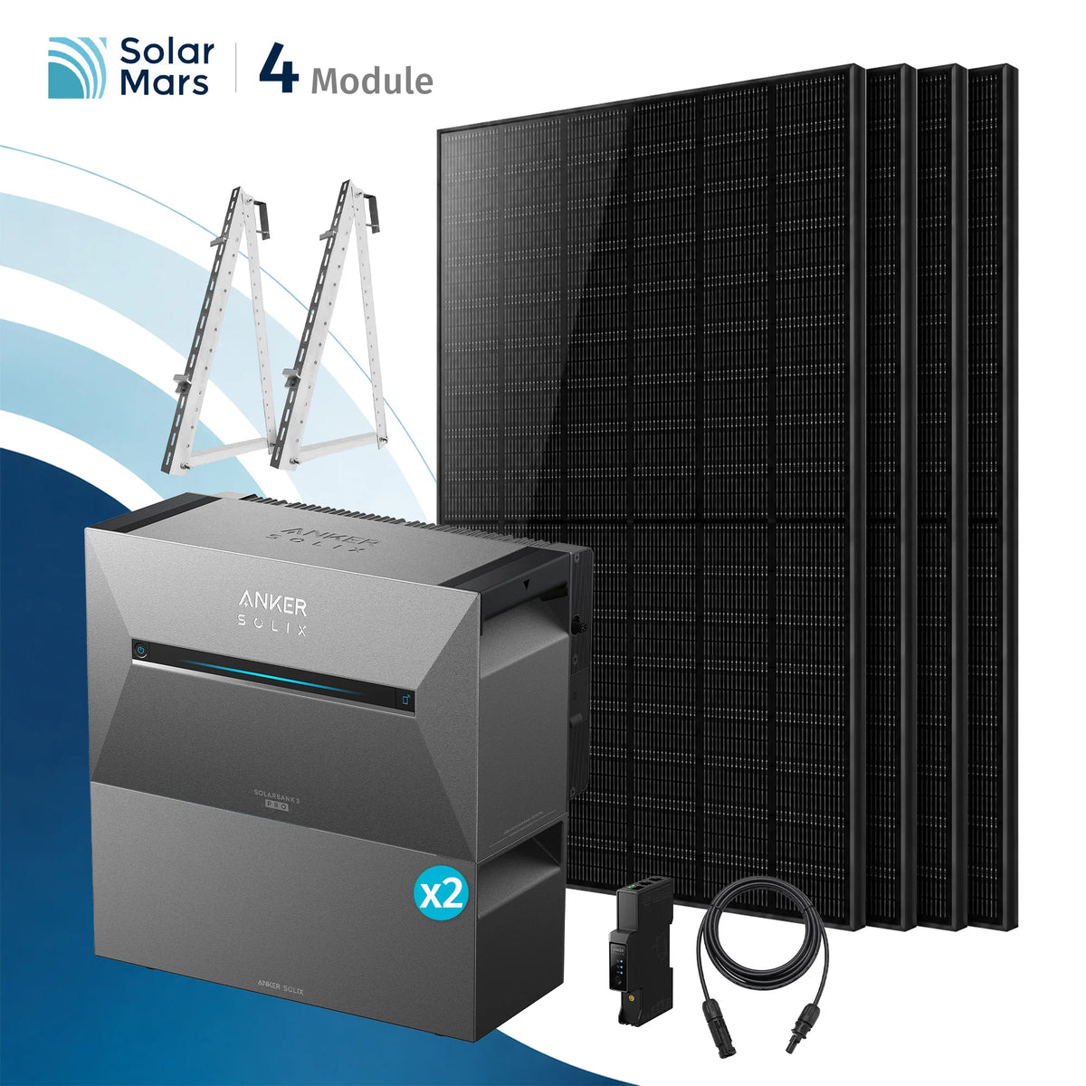 Anker SOLIX Solarbank 3 E2700 Pro Balkonkraftwerk Speicher mit 500Wp Solarmodul und MC4 Solarkabel Set