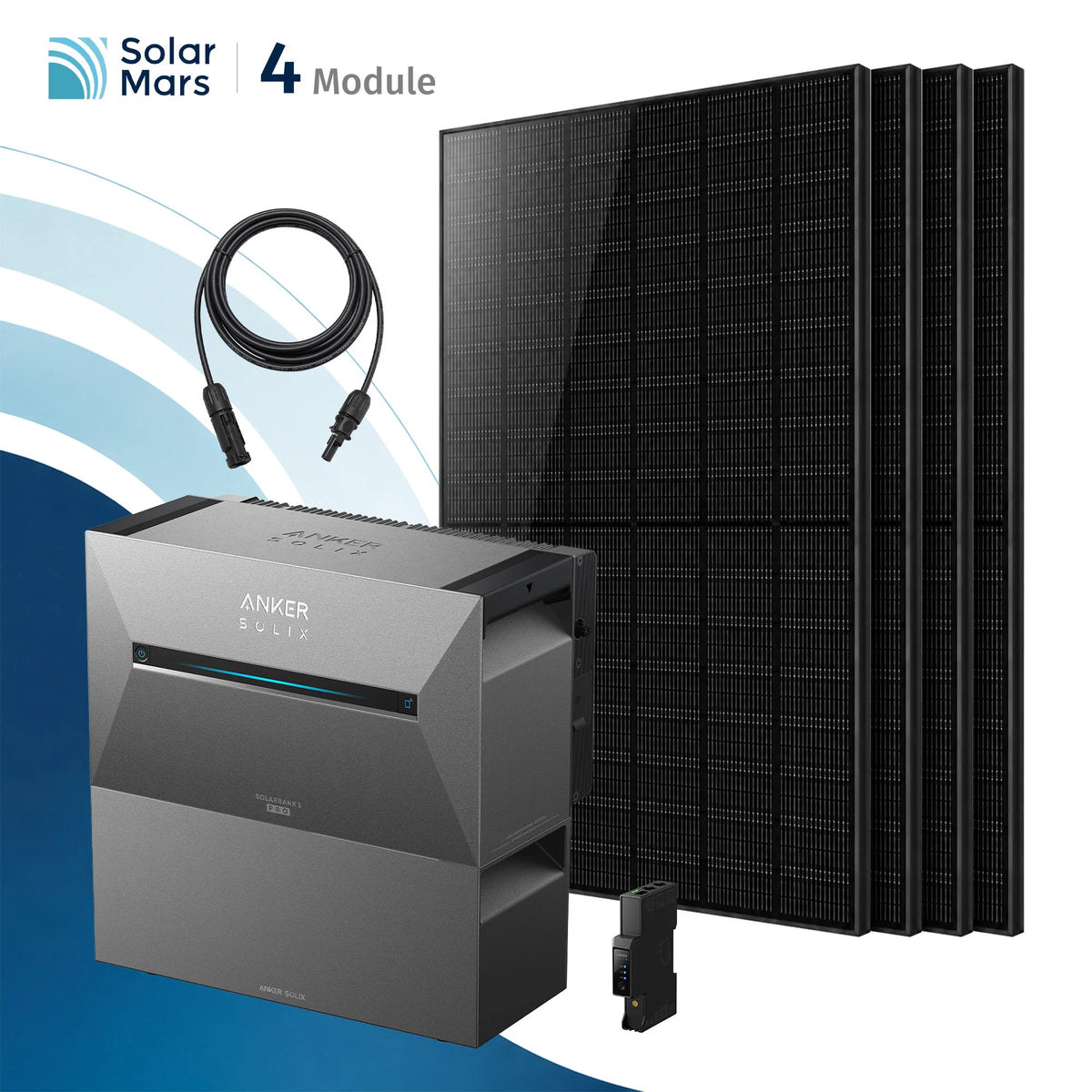 Anker SOLIX Solarbank 3 E2700 Pro Balkonkraftwerk Speicher mit 500Wp Solarmodul und MC4 Solarkabel Set