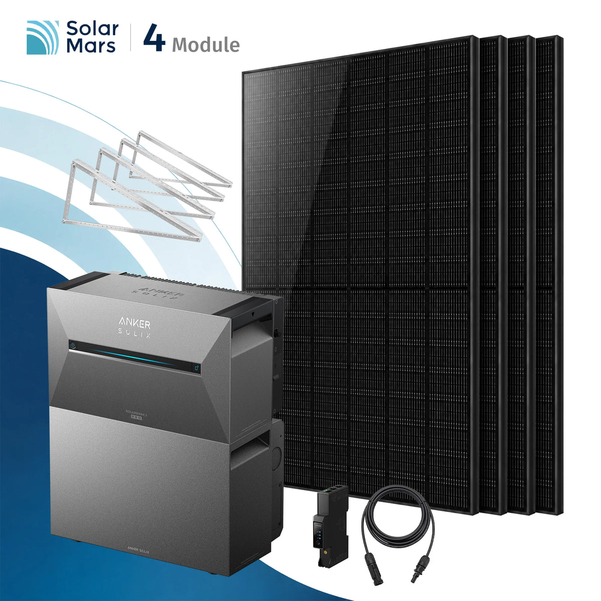 Anker SOLIX Solarbank 3 E2700 Pro Balkonkraftwerk Speicher mit 500Wp Solarmodul und MC4 Solarkabel Set