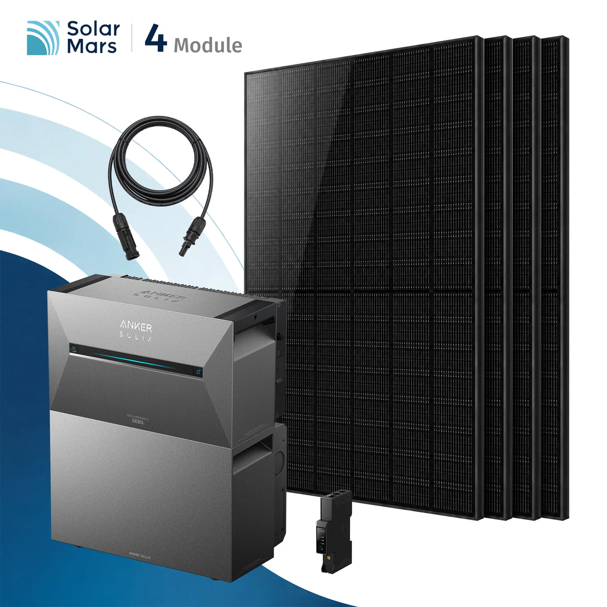 Anker SOLIX Solarbank 3 E2700 Pro Balkonkraftwerk Speicher mit 500Wp Solarmodul und MC4 Solarkabel Set