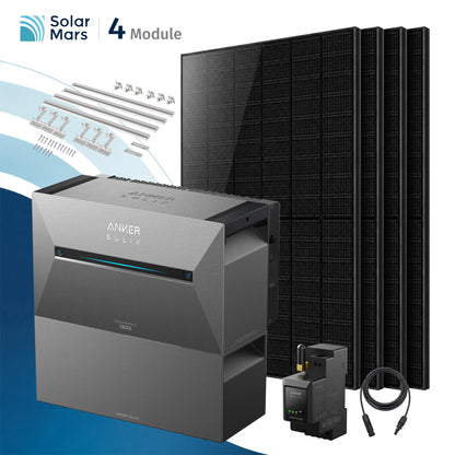 Anker SOLIX Solarbank 3 E2700 Pro Balkonkraftwerk Speicher mit 500Wp Solarmodul und MC4 Solarkabel Set