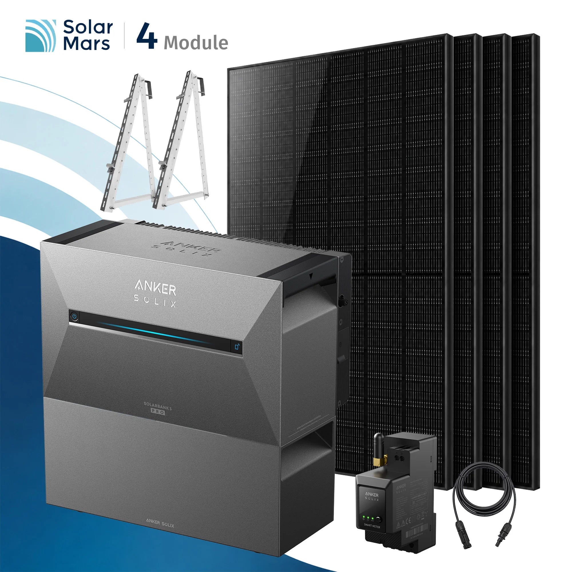 Anker SOLIX Solarbank 3 E2700 Pro Balkonkraftwerk Speicher mit 500Wp Solarmodul und MC4 Solarkabel Set