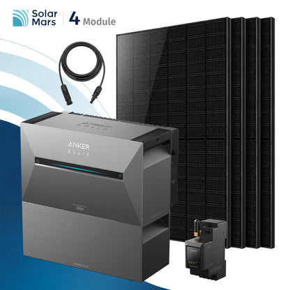Anker SOLIX Solarbank 3 E2700 Pro Balkonkraftwerk Speicher mit 500Wp Solarmodul und MC4 Solarkabel Set