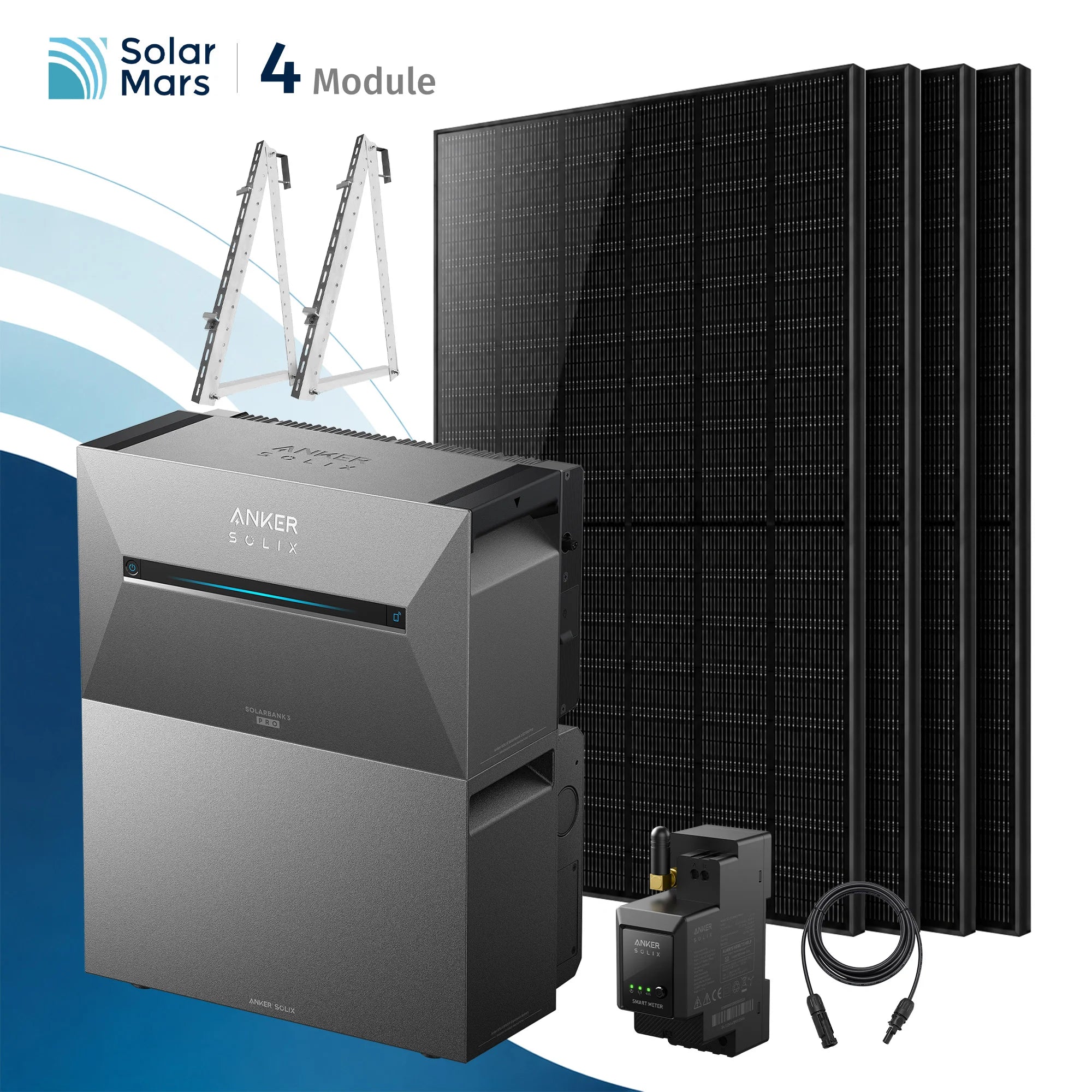 Anker SOLIX Solarbank 3 E2700 Pro Balkonkraftwerk Speicher mit 500Wp Solarmodul und MC4 Solarkabel Set