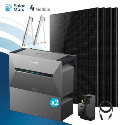 Anker SOLIX Solarbank 3 E2700 Pro Balkonkraftwerk Speicher mit 500Wp Solarmodul und MC4 Solarkabel Set
