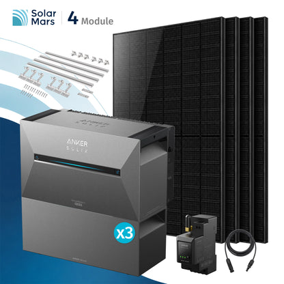 Anker SOLIX Solarbank 3 E2700 Pro Balkonkraftwerk Speicher mit 500Wp Solarmodul und MC4 Solarkabel Set