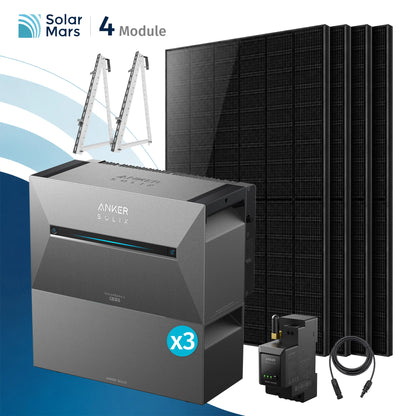 Anker SOLIX Solarbank 3 E2700 Pro Balkonkraftwerk Speicher mit 500Wp Solarmodul und MC4 Solarkabel Set
