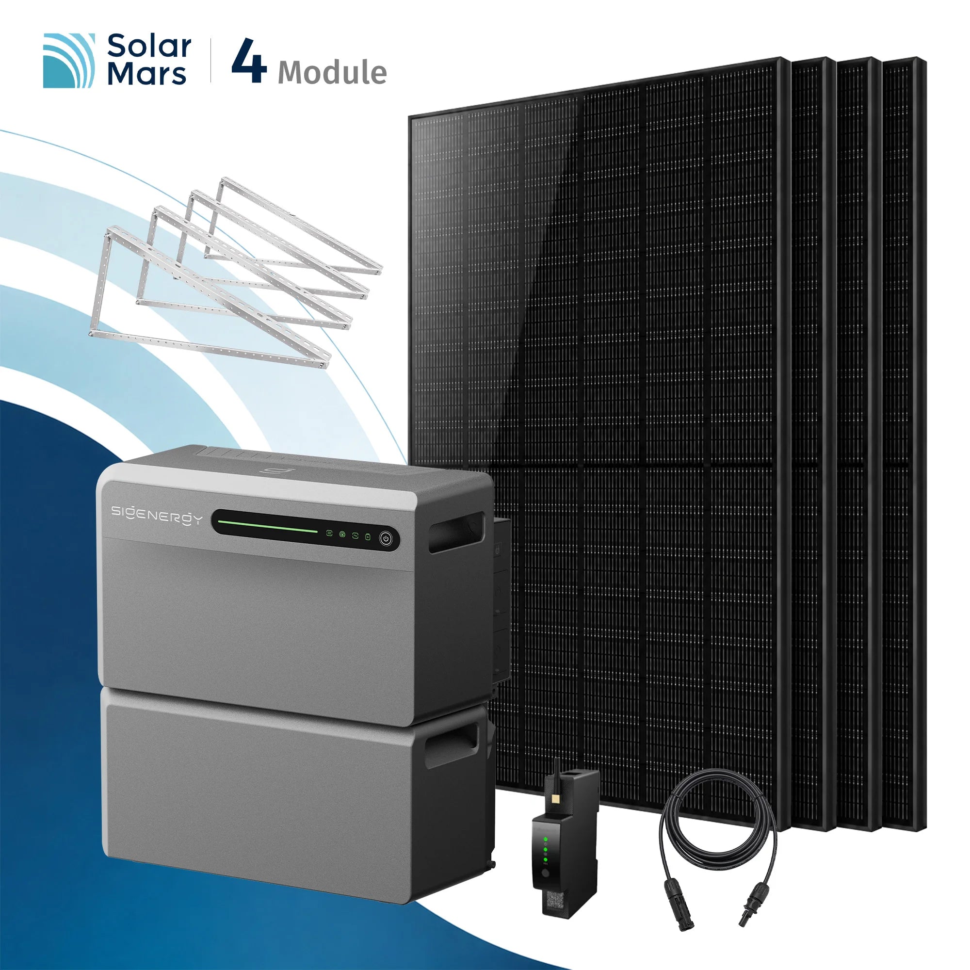 Sigenergy SigenMate 2700 Ultra Balkonkraftwerk Speicher Set mit Solarmodulen und Zubehör.