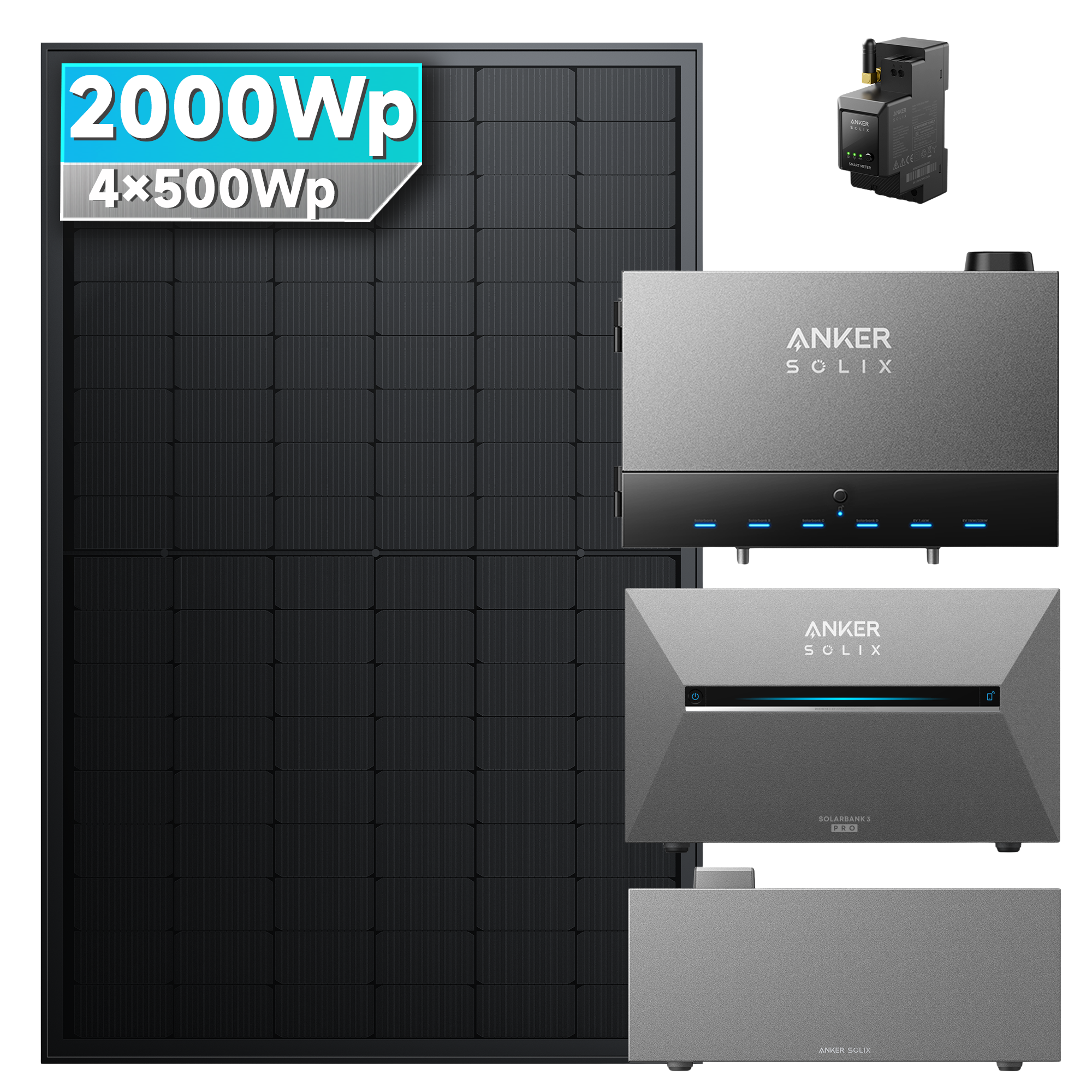 Anker SOLIX Power Dock mit Solarbank 3 E2700 Pro Balkonkraftwerk speicher mit 500W Solarmodul Set