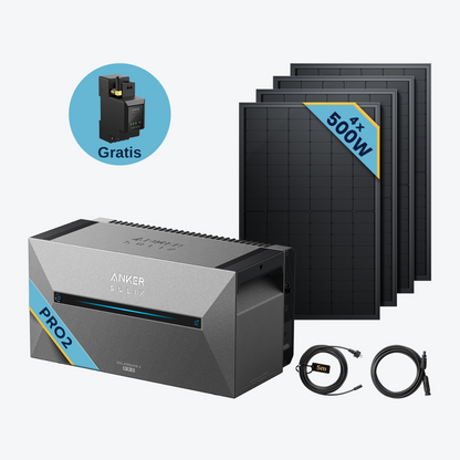 Solarbank 2 E1600 Pro mit 500Wp Bifaziales Solarmodul Set