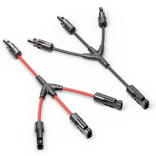 MC4 Solar Panel 1 to 3 Y Branch Connector Cable – Waterproof PV Parallel Splitter Adapter for Solar Systems