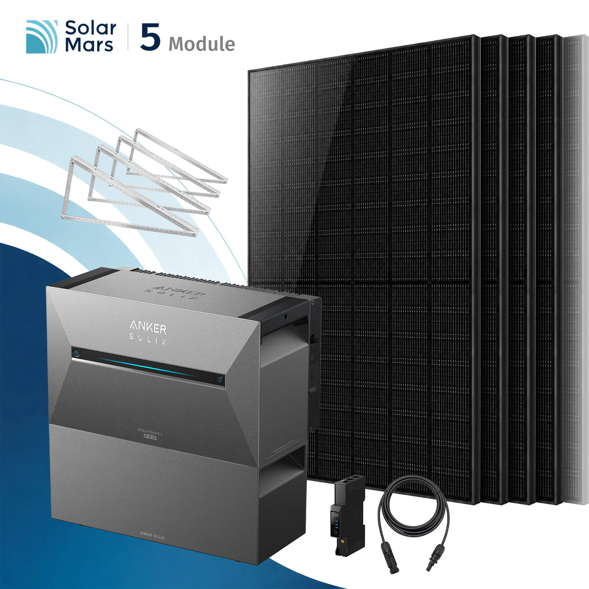 Anker SOLIX Solarbank 3 E2700 Pro Balkonkraftwerk Speicher mit 500Wp Solarmodul und MC4 Solarkabel Set