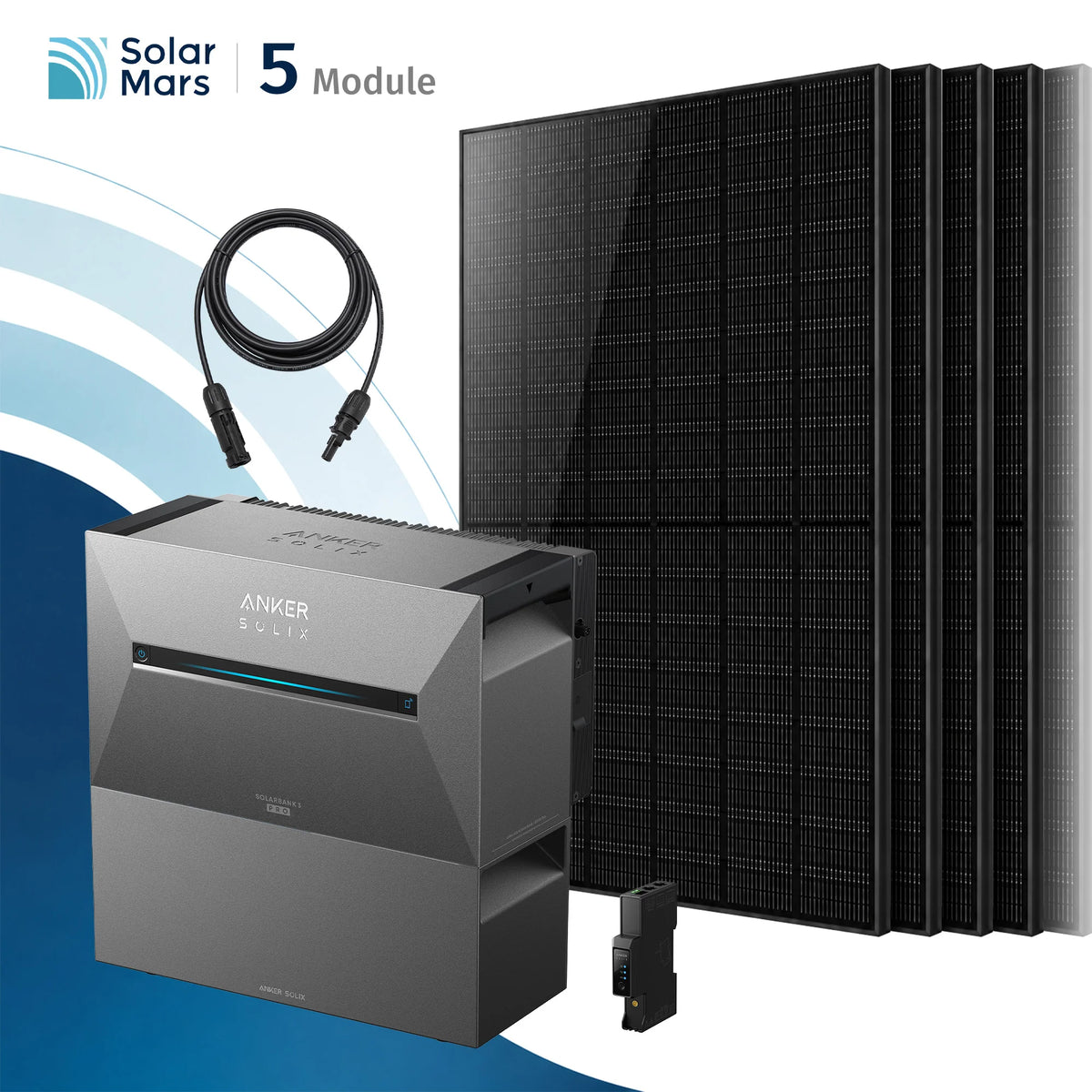 Anker SOLIX Solarbank 3 E2700 Pro Balkonkraftwerk Speicher mit 500Wp Solarmodul und MC4 Solarkabel Set