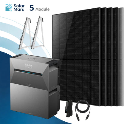 Anker SOLIX Solarbank 3 E2700 Pro Balkonkraftwerk Speicher mit 500Wp Solarmodul und MC4 Solarkabel Set