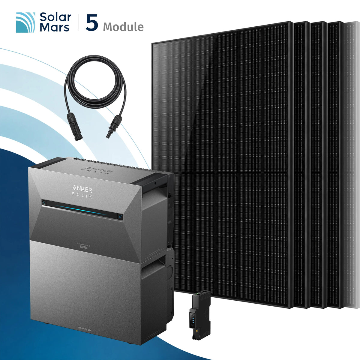 Anker SOLIX Solarbank 3 E2700 Pro Balkonkraftwerk Speicher mit 500Wp Solarmodul und MC4 Solarkabel Set
