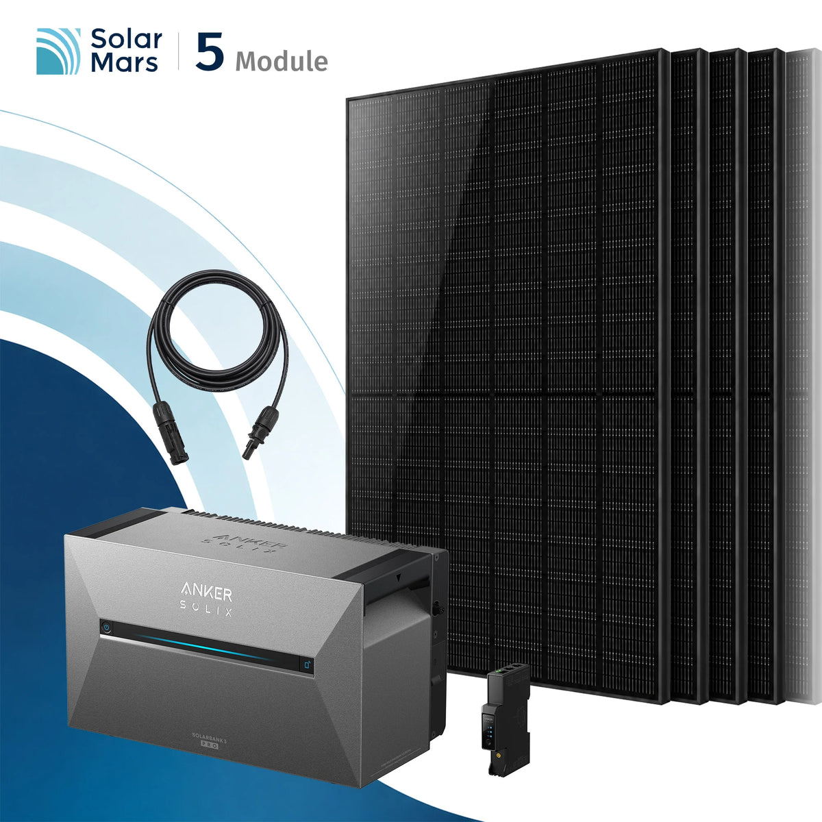 Anker SOLIX Solarbank 3 E2700 Pro Balkonkraftwerk Speicher mit 500Wp Solarmodul und MC4 Solarkabel Set