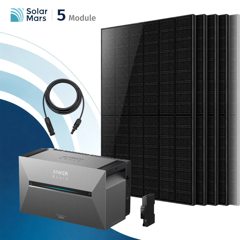 Anker SOLIX Solarbank 3 E2700 Pro Balkonkraftwerk Speicher mit 500Wp Solarmodul und MC4 Solarkabel Set
