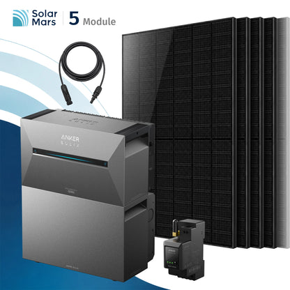 Anker SOLIX Solarbank 3 E2700 Pro Balkonkraftwerk Speicher mit 500Wp Solarmodul und MC4 Solarkabel Set