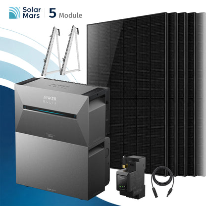 Anker SOLIX Solarbank 3 E2700 Pro Balkonkraftwerk Speicher mit 500Wp Solarmodul und MC4 Solarkabel Set