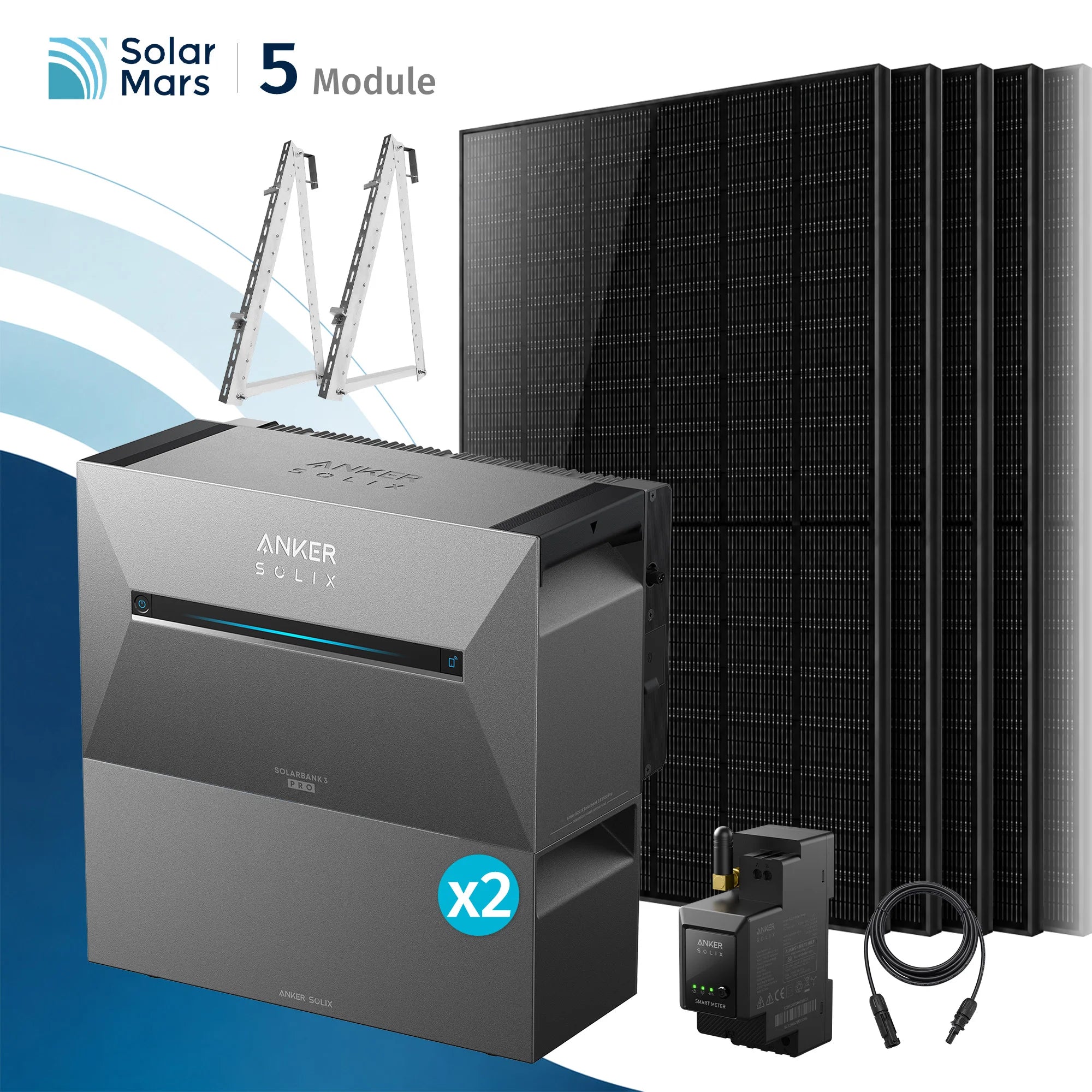Anker SOLIX Solarbank 3 E2700 Pro Balkonkraftwerk Speicher mit 500Wp Solarmodul und MC4 Solarkabel Set