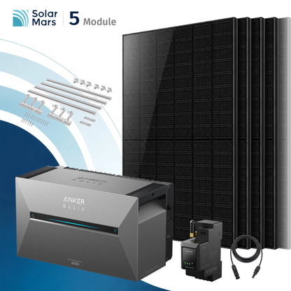 Anker SOLIX Solarbank 3 E2700 Pro Balkonkraftwerk Speicher mit 500Wp Solarmodul und MC4 Solarkabel Set