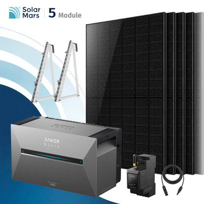 Anker SOLIX Solarbank 3 E2700 Pro Balkonkraftwerk Speicher mit 500Wp Solarmodul und MC4 Solarkabel Set