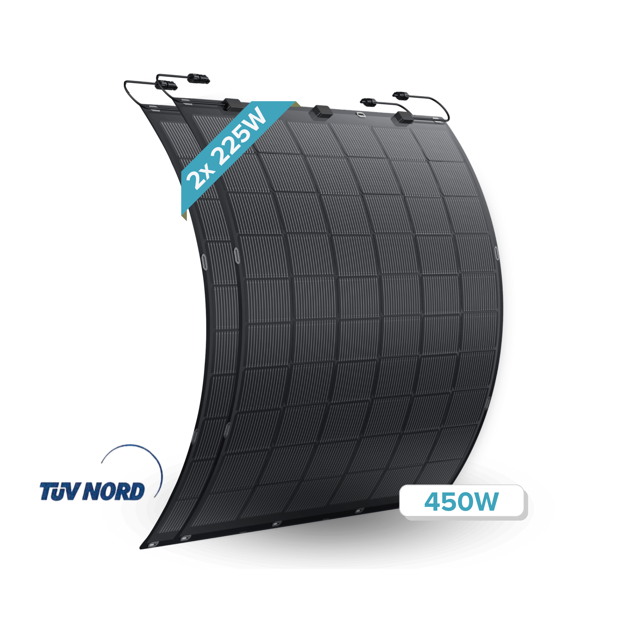 FLEXSOLAR Flexibel Solarmodul Solarpanel  Monokristallin für Camping Wohnmobil IP67 225Wp/Stück